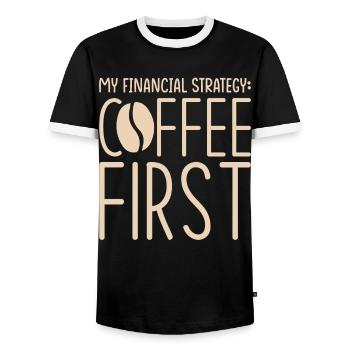 Cadeau pour les directeurs financiers - T-shirt contrasté Homme - noir/blanc - Devant - AI Model Female 172 light (172cm) & AI Model Male 178 light (178cm)
