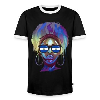 El Salvador - Männer Kontrast-T-Shirt - Schwarz/Weiß - Vorne - AI Model Female 172 light (172cm) & AI Model Male 178 light (178cm)