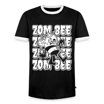 Zombie Halloween - Men's Ringer Shirt - black/white - Front - AI Model Female 172 light (172cm) & AI Model Male 178 light (178cm)
