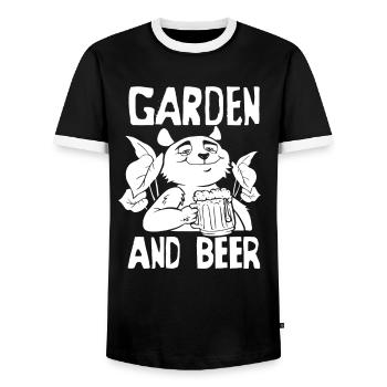 Hobby Gardener Garden Cute Garden Bière - T-shirt contrasté Homme - noir/blanc - Devant - AI Model Female 172 light (172cm) & AI Model Male 178 light (178cm)