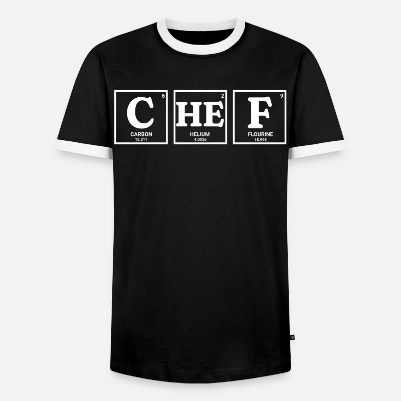 CHEF chemical elements design - Men's Ringer Shirt - black/white