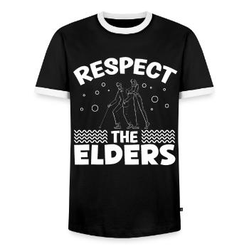 Infirmière gériatrique Respect Les aînés Soins aux aidants naturels - T-shirt contrasté Homme - noir/blanc - Devant - AI Model Female 172 light (172cm) & AI Model Male 178 light (178cm)