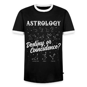 Astrology Destiny Or Coincidence Esoteric Signs - Men's Ringer Shirt - black/white - Front - AI Model Female 172 light (172cm) & AI Model Male 178 light (178cm)