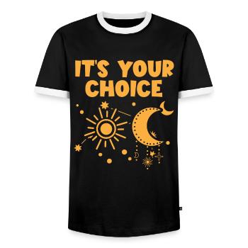 Astrologie Its Your Choice Esoterik Zeichen - Männer Kontrast-T-Shirt - Schwarz/Weiß - Vorne - AI Model Female 172 light (172cm) & AI Model Male 178 light (178cm)