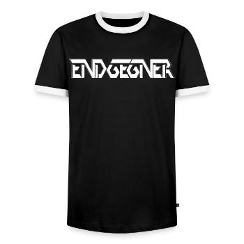 ENDGEGNER - an Dir kommt keiner vorbei - Männer Kontrast-T-Shirt - Schwarz/Weiß - Vorne - AI Model Female 172 light (172cm) & AI Model Male 178 light (178cm)