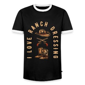 Rodeo Cowboy Ranch Cowboy I Love Ranch Dressing - Männer Kontrast-T-Shirt - Schwarz/Weiß - Vorne - AI Model Female 172 light (172cm) & AI Model Male 178 light (178cm)
