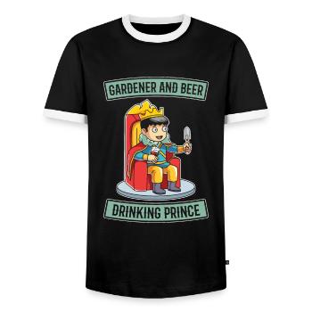 Hobby Gardener Garden Prinz Garden Bière - T-shirt contrasté Homme - noir/blanc - Devant - AI Model Female 172 light (172cm) & AI Model Male 178 light (178cm)