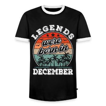 Décembre Anniversaire né en Décembre Légende - T-shirt contrasté Homme - noir/blanc - Devant - AI Model Female 172 light (172cm) & AI Model Male 178 light (178cm)