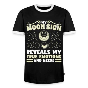 L’astrologie Le signe lunaire révèle les émotions et les besoins - T-shirt contrasté Homme - noir/blanc - Devant - AI Model Female 172 light (172cm) & AI Model Male 178 light (178cm)