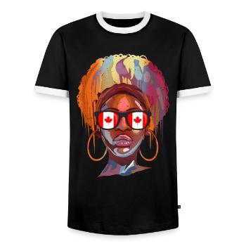 Kanada - Männer Kontrast-T-Shirt - Schwarz/Weiß - Vorne - AI Model Female 172 light (172cm) & AI Model Male 178 light (178cm)
