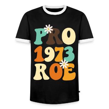 Féministe Pro 1973 Roe - T-shirt contrasté Homme - noir/blanc - Devant - AI Model Female 172 light (172cm) & AI Model Male 178 light (178cm)