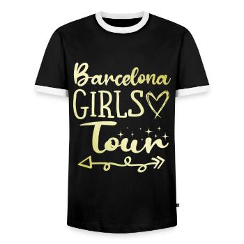 Barcelona Girls Tour - T-shirt contrasté Homme - noir/blanc - Devant - AI Model Female 172 light (172cm) & AI Model Male 178 light (178cm)
