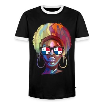 Panama - Männer Kontrast-T-Shirt - Schwarz/Weiß - Vorne - AI Model Female 172 light (172cm) & AI Model Male 178 light (178cm)