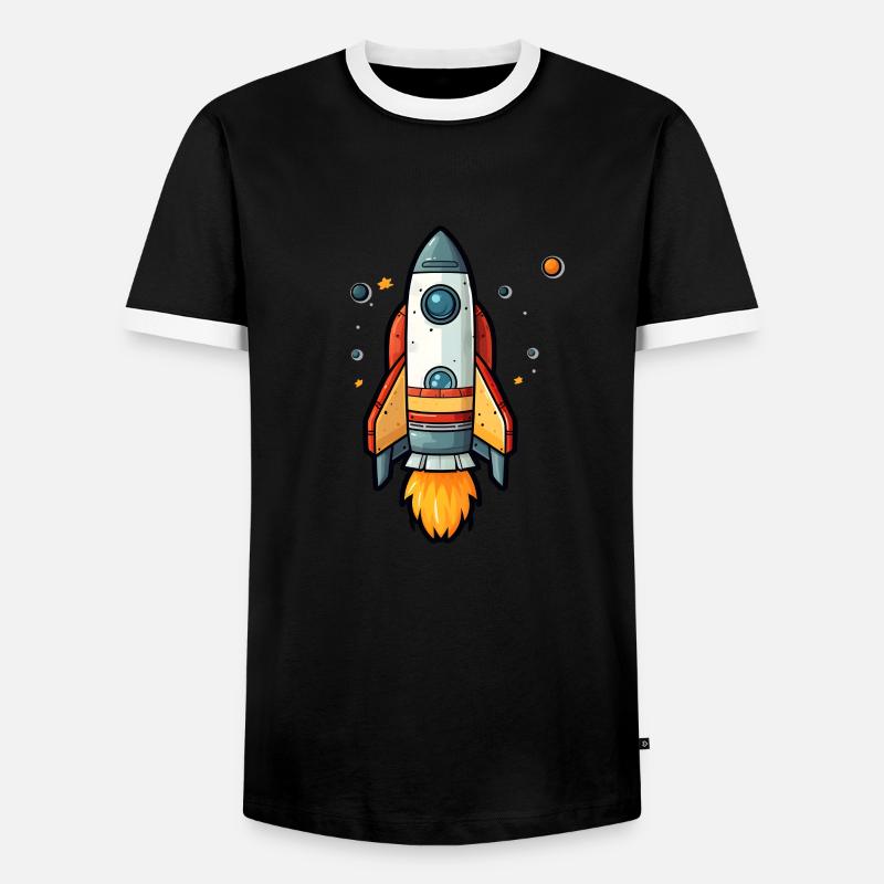 Rocket - Men's Ringer Shirt - black/white