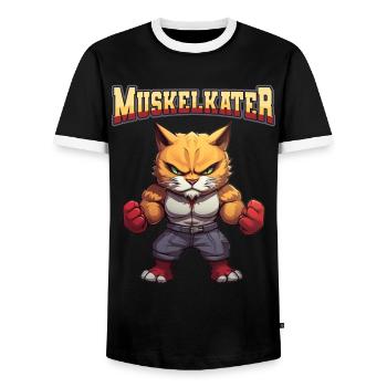 Muskelkater Bodybuilding Kraftsport Fitness Meme - Männer Kontrast-T-Shirt - Schwarz/Weiß - Vorne - AI Model Female 172 light (172cm) & AI Model Male 178 light (178cm)