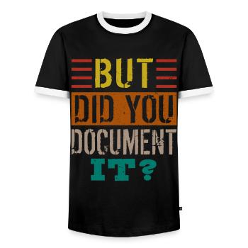 Ressources Humaines Responsable RH Profession - T-shirt contrasté Homme - noir/blanc - Devant - AI Model Female 172 light (172cm) & AI Model Male 178 light (178cm)