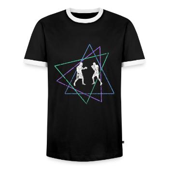 Boxe - T-shirt contrasté Homme - noir/blanc - Devant - AI Model Female 172 light (172cm) & AI Model Male 178 light (178cm)
