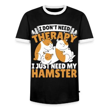 Ich brauche keine Therapie, ich brauche nur - Männer Kontrast-T-Shirt - Schwarz/Weiß - Vorne - AI Model Female 172 light (172cm) & AI Model Male 178 light (178cm)