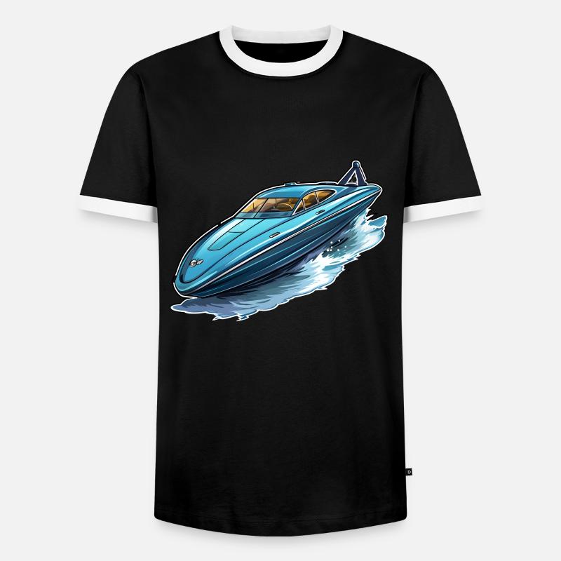 Motorboot Schnellboot - Männer Kontrast-T-Shirt - Schwarz/Weiß
