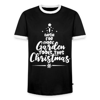 Jardin jardinier amateur Noël dans le jardin - T-shirt contrasté Homme - noir/blanc - Devant - AI Model Female 172 light (172cm) & AI Model Male 178 light (178cm)