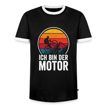 Ich Bin Der Motor Fahrrad Radfahrer Mountainbike - Männer Kontrast-T-Shirt - Schwarz/Weiß - Vorne - AI Model Female 172 light (172cm) & AI Model Male 178 light (178cm)