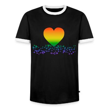 LGBTQ - T-shirt contrasté Homme - noir/blanc - Devant - AI Model Female 172 light (172cm) & AI Model Male 178 light (178cm)