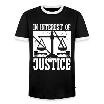 Avocat dans l’intérêt de la justice Avocat Avocat - T-shirt contrasté Homme - noir/blanc - Devant - AI Model Female 172 light (172cm) & AI Model Male 178 light (178cm)