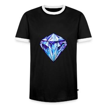 Diamond - Men's Ringer Shirt - black/white - Front - AI Model Female 172 light (172cm) & AI Model Male 178 light (178cm)