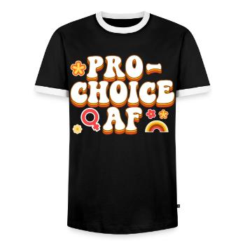 Feminist Pro-Choice Af - Männer Kontrast-T-Shirt - Schwarz/Weiß - Vorne - AI Model Female 172 light (172cm) & AI Model Male 178 light (178cm)