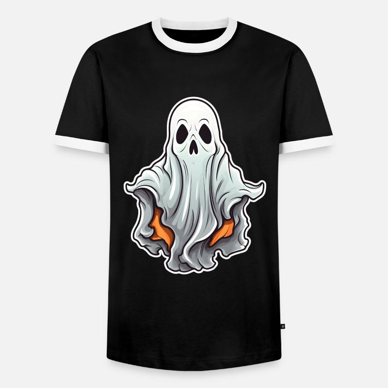 Ghost Halloween Comic - Men's Ringer Shirt - black/white