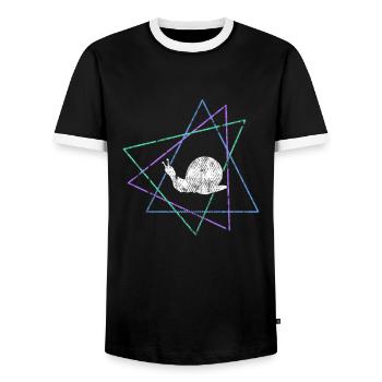 Escargot - T-shirt contrasté Homme - noir/blanc - Devant - AI Model Female 172 light (172cm) & AI Model Male 178 light (178cm)