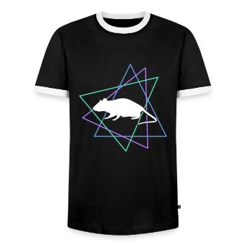 Maus - Männer Kontrast-T-Shirt - Schwarz/Weiß - Vorne - AI Model Female 172 light (172cm) & AI Model Male 178 light (178cm)