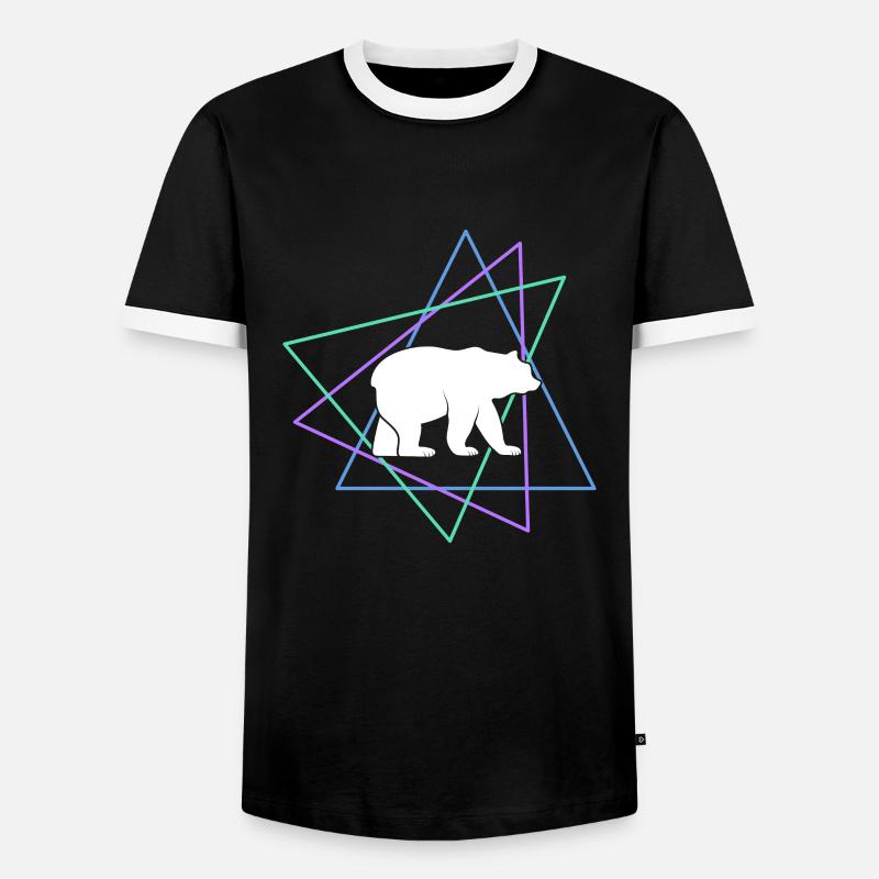 Bär - Männer Kontrast-T-Shirt - Schwarz/Weiß