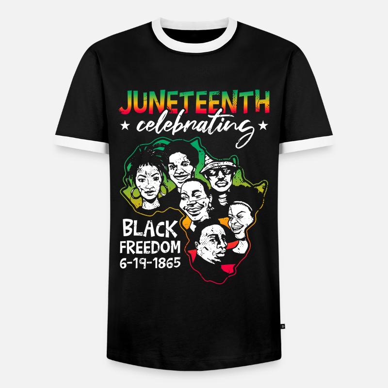 Wir feiern Juneteenth - Männer Kontrast-T-Shirt - Schwarz/Weiß