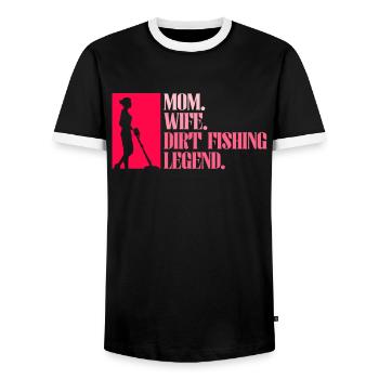 Détecteur de métaux Détecteur Maman Fête des mères - T-shirt contrasté Homme - noir/blanc - Devant - AI Model Female 172 light (172cm) & AI Model Male 178 light (178cm)