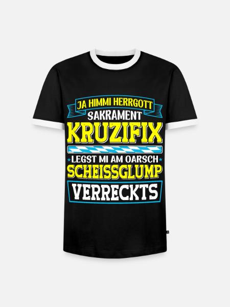 Boarisch Kruzifix Scheissglump Verreckts München - Männer Kontrast-T-Shirt - Schwarz/Weiß