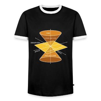 Physics Physique Calculations Quantum Physics - Men's Ringer Shirt - black/white - Front - AI Model Female 172 light (172cm) & AI Model Male 178 light (178cm)