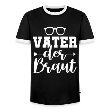 Vater der Braut Brautvater Hochzeit Polterabend - Männer Kontrast-T-Shirt - Schwarz/Weiß - Vorne - AI Model Female 172 light (172cm) & AI Model Male 178 light (178cm)
