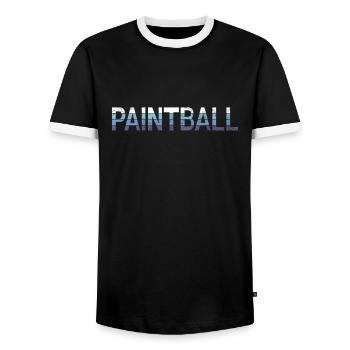 Paintball - Männer Kontrast-T-Shirt - Schwarz/Weiß - Vorne - AI Model Female 172 light (172cm) & AI Model Male 178 light (178cm)