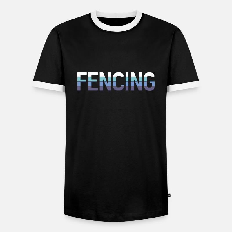 Fechten - Männer Kontrast-T-Shirt - Schwarz/Weiß