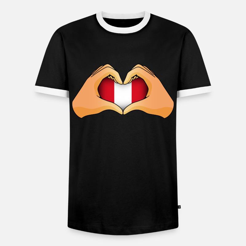 Peru - Men's Ringer Shirt - black/white