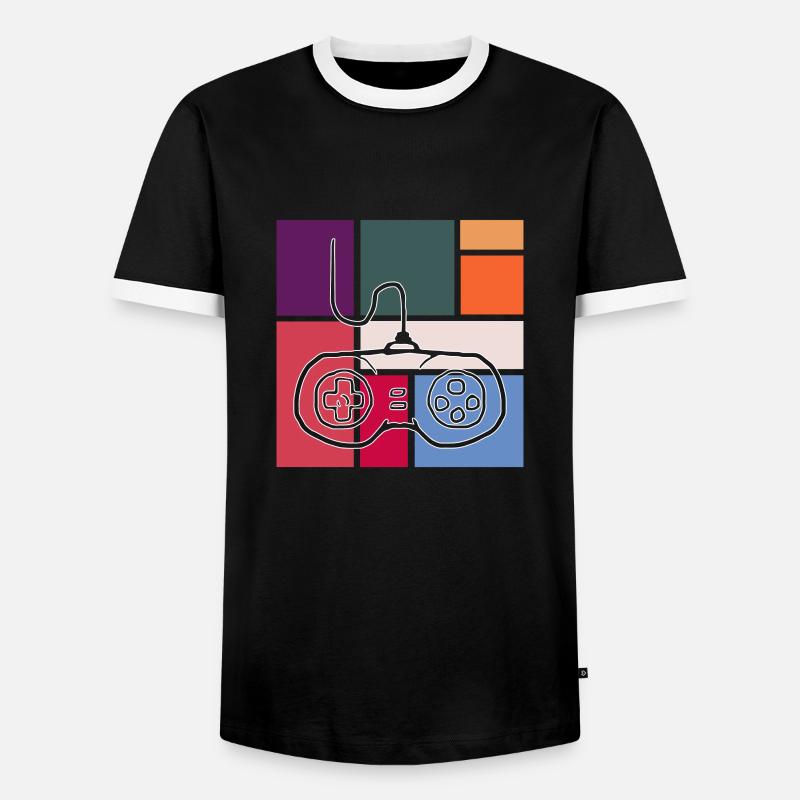 Gaming - Men's Ringer Shirt - black/white