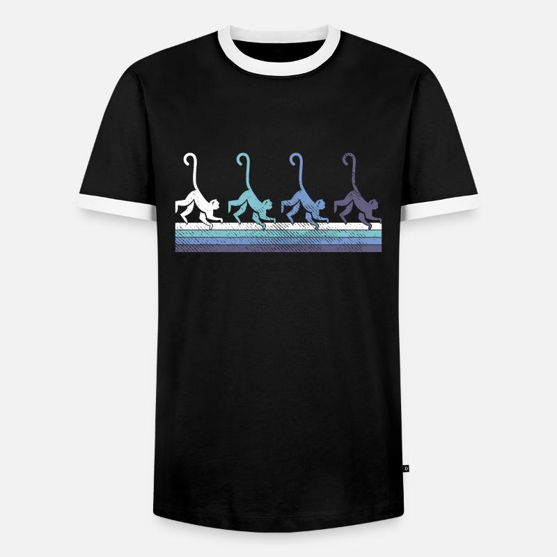 Affe - Männer Kontrast-T-Shirt - Schwarz/Weiß