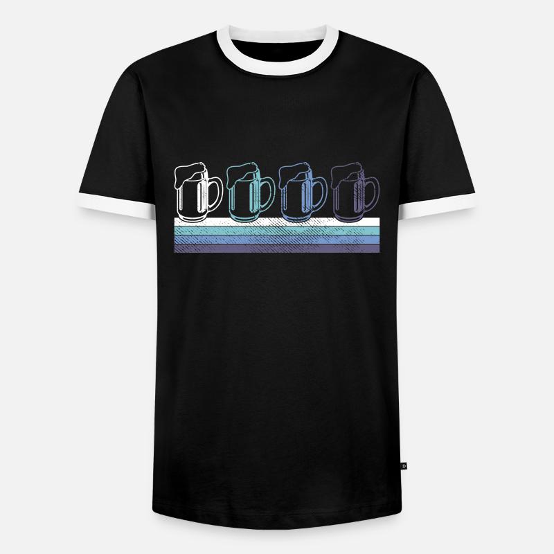 Bier - Männer Kontrast-T-Shirt - Schwarz/Weiß