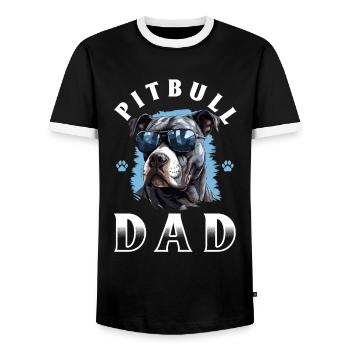 Pitbull Pittie Dog Breed Pet - Pitbull Dad - Männer Kontrast-T-Shirt - Schwarz/Weiß - Vorne - AI Model Female 172 light (172cm) & AI Model Male 178 light (178cm)