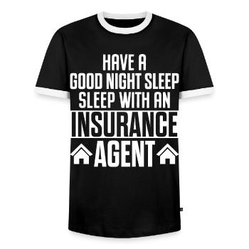 Komischer Broker - Männer Kontrast-T-Shirt - Schwarz/Weiß - Vorne - AI Model Female 172 light (172cm) & AI Model Male 178 light (178cm)