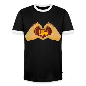 Sri Lanka - Männer Kontrast-T-Shirt - Schwarz/Weiß - Vorne - AI Model Female 172 light (172cm) & AI Model Male 178 light (178cm)