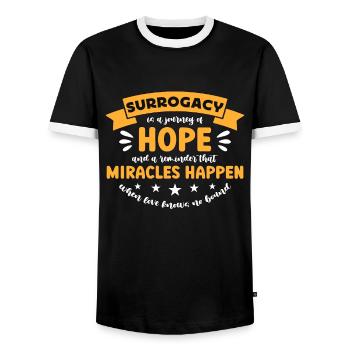 Surrogacy Is A Journey Of Hope Surrogate Parents - Männer Kontrast-T-Shirt - Schwarz/Weiß - Vorne - AI Model Female 172 light (172cm) & AI Model Male 178 light (178cm)