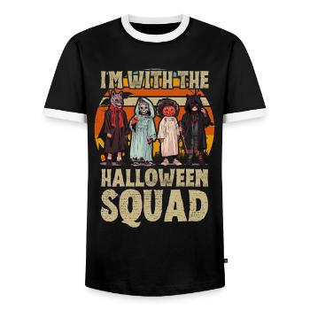 Spooky vintage Halloween design for women - Men's Ringer Shirt - black/white - Front - AI Model Female 172 light (172cm) & AI Model Male 178 light (178cm)