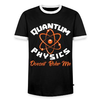 Physics Phyker Funny Quantum Physics - Men's Ringer Shirt - black/white - Front - AI Model Female 172 light (172cm) & AI Model Male 178 light (178cm)